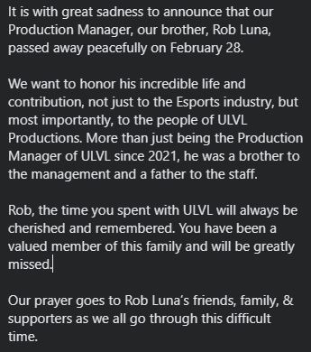 Mobile Legends Features : The MLBB Community Mourns The Loss Of Rob ...