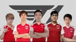 T1 Dota 2 players posing arms corssed