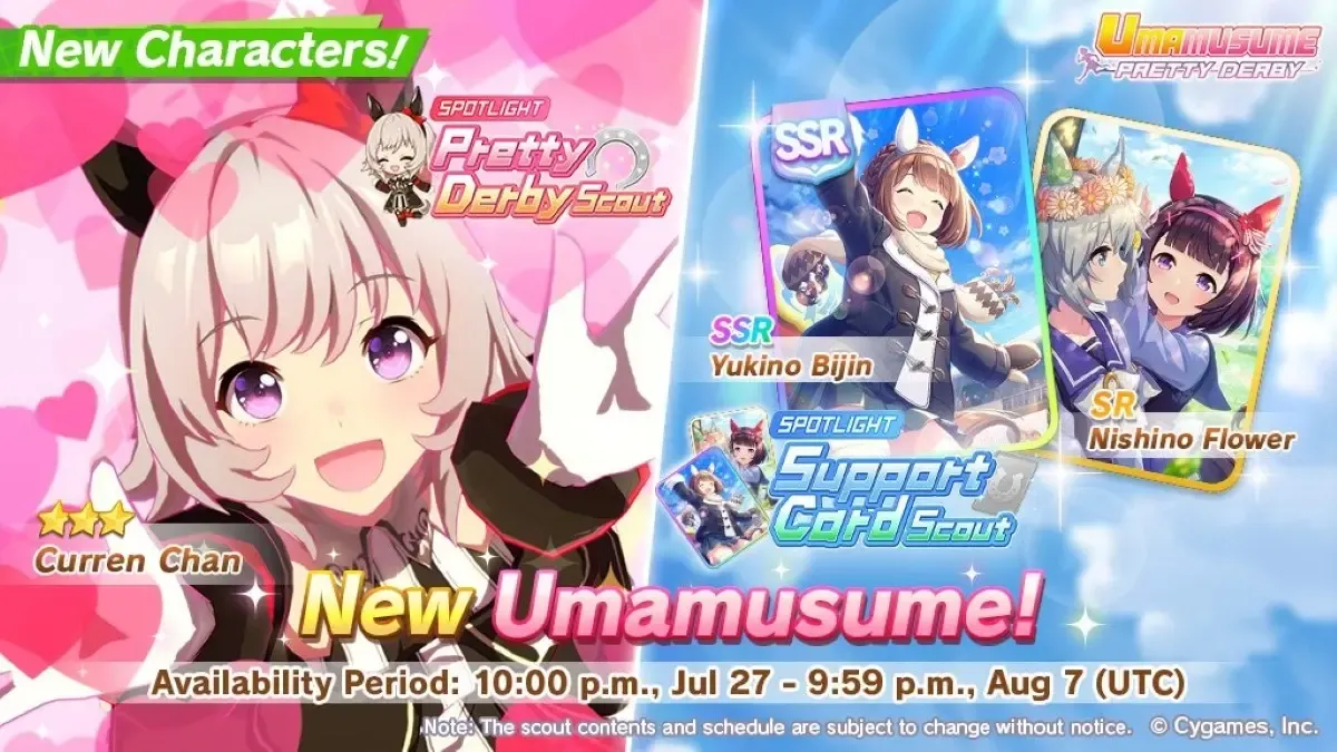 Umamusume Pretty Derby releases new trainee Curren Chan, support cards, and Legend Races