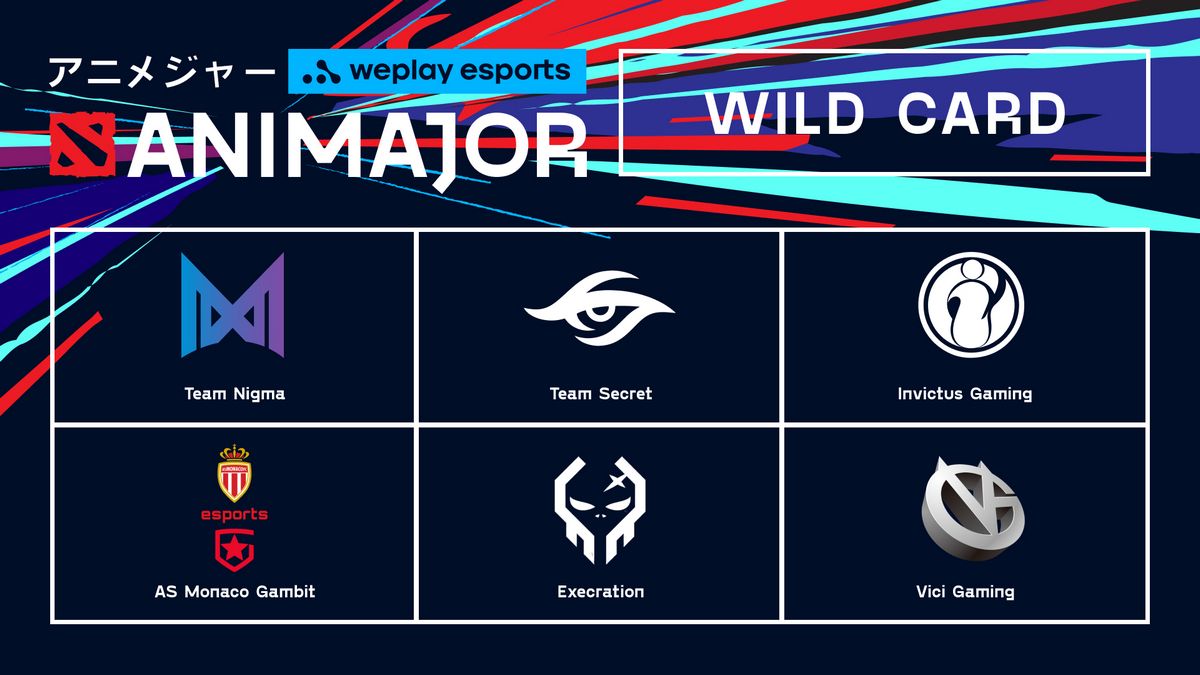 AniMajor visuals with teams from wild card
