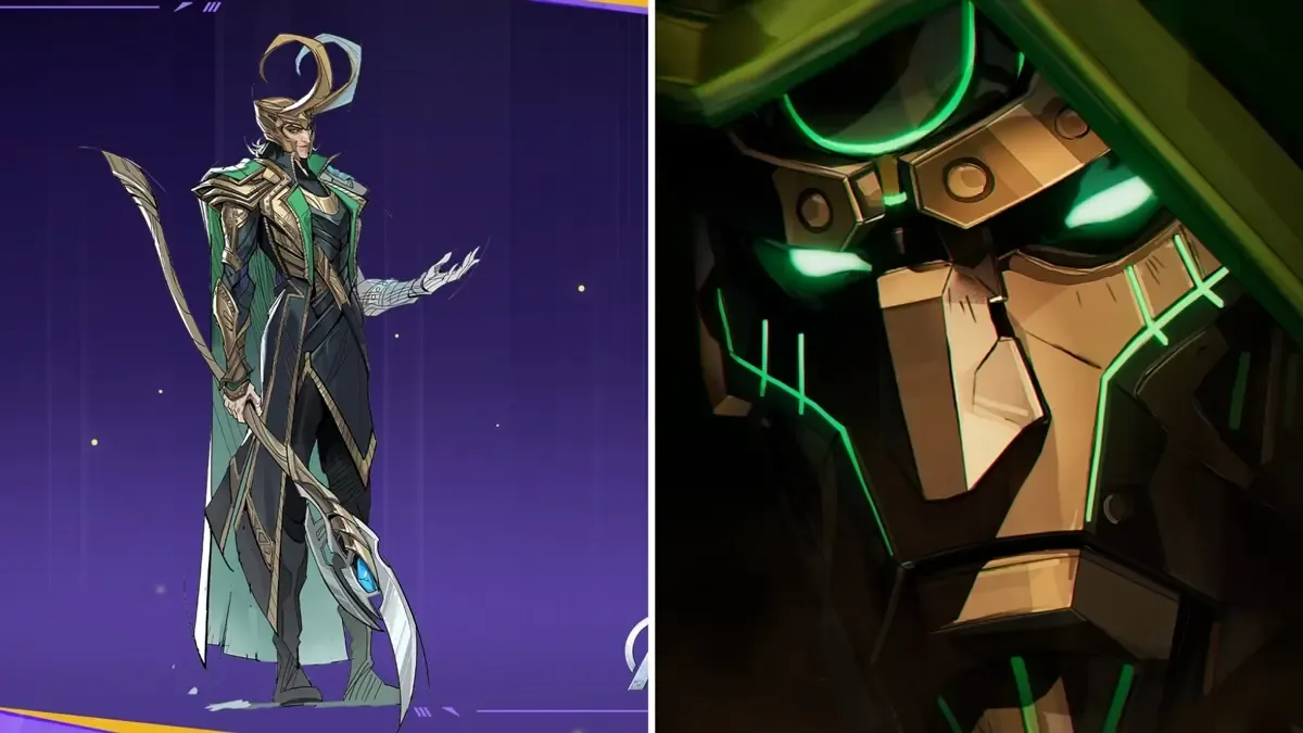 Marvel Rivals' new Loki skin and Doctor Doom.
