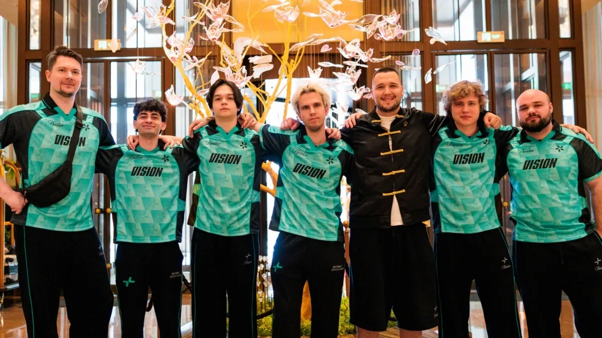 An image of TEAM VISION's roster at The International 2026.