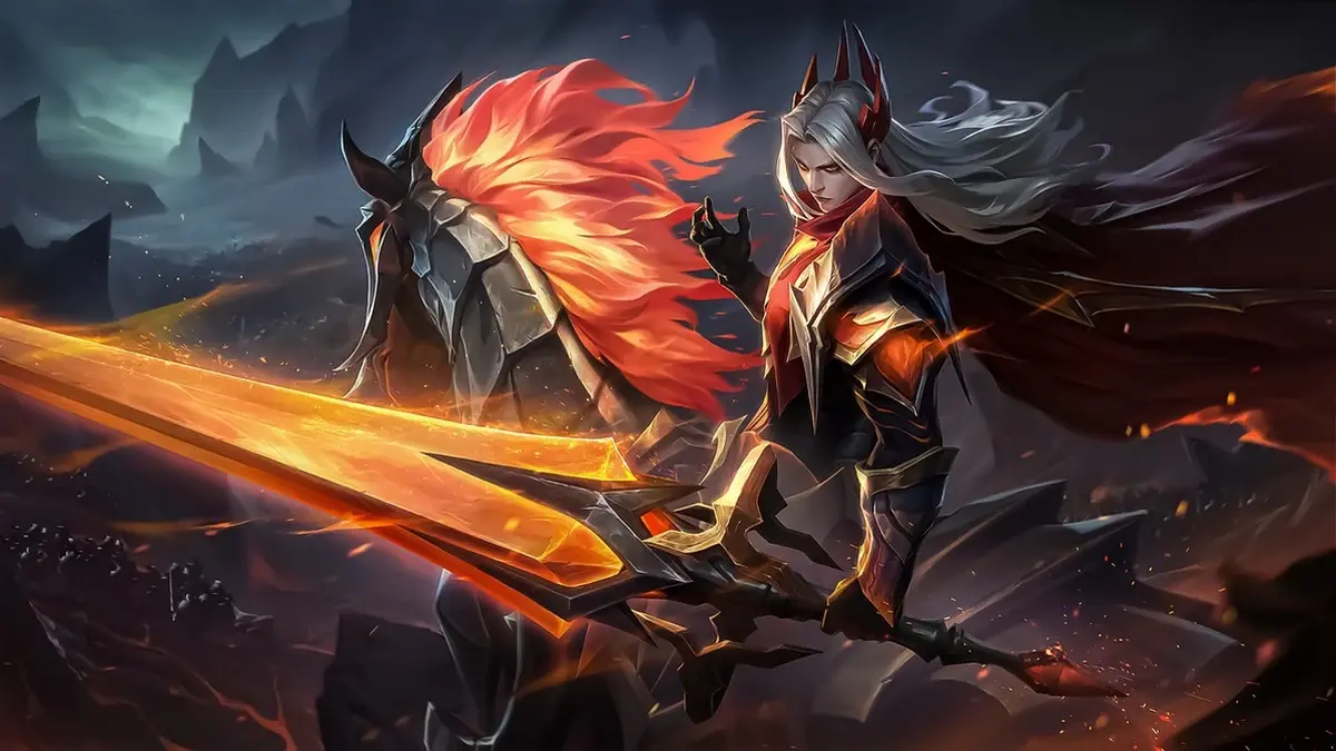 Image of MLBB's Leomord in his Inferno Soul skin