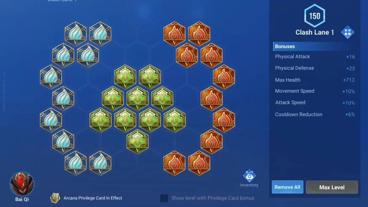 An image of Arcana used by Bai Qi from Honor of Kings