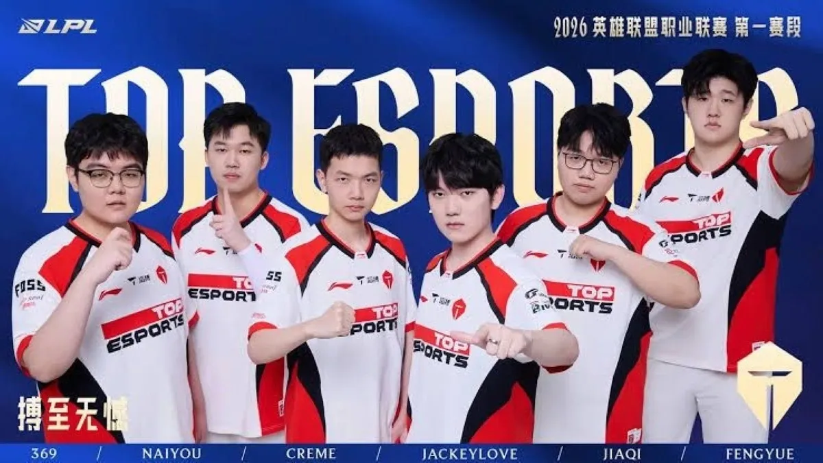 An image of Top Esports' roster.