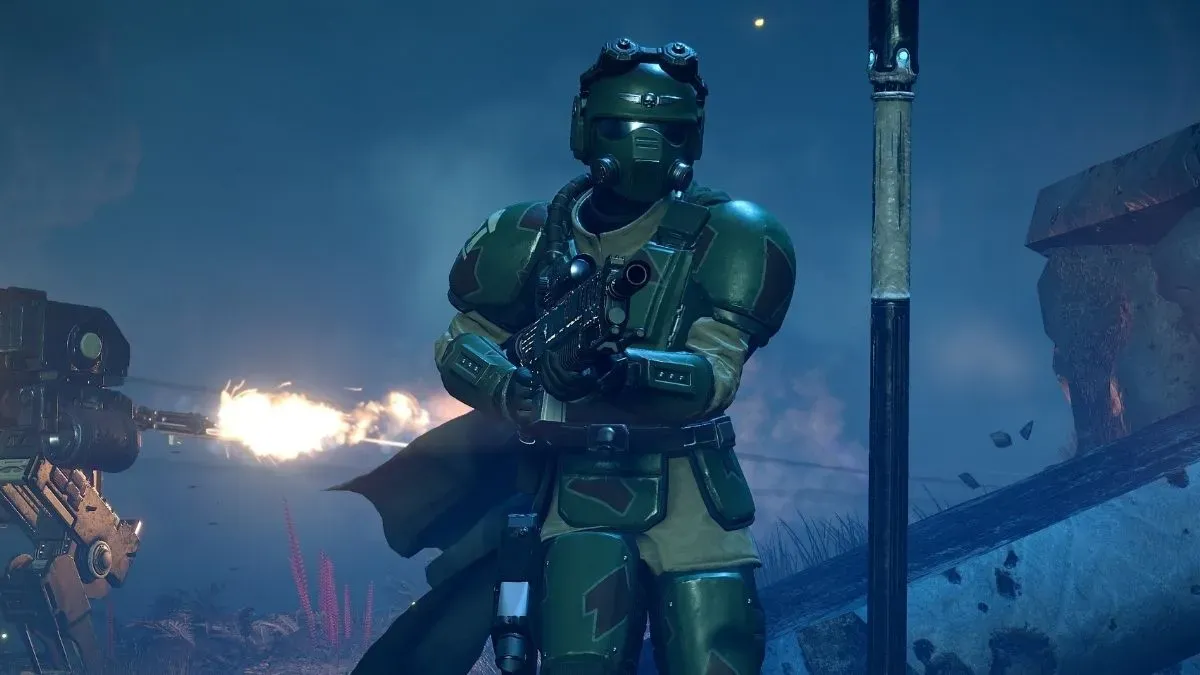 An image of the Helldivers 2 x Warhammer 40K Sharpshooter armour