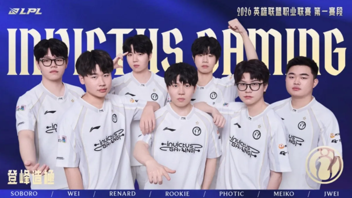 An image of Invictus Gaming's League of Legends roster.
