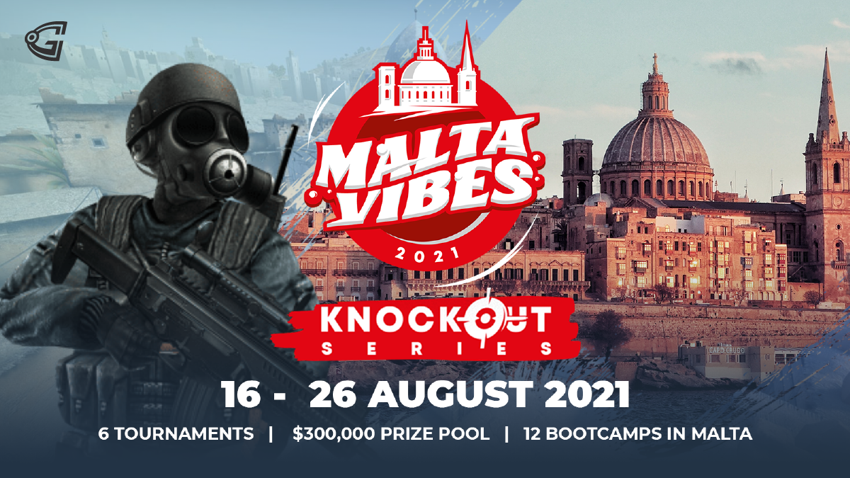 Grand Master's Palace from Malta capital with Malta Vibes CS:GO tournament logo