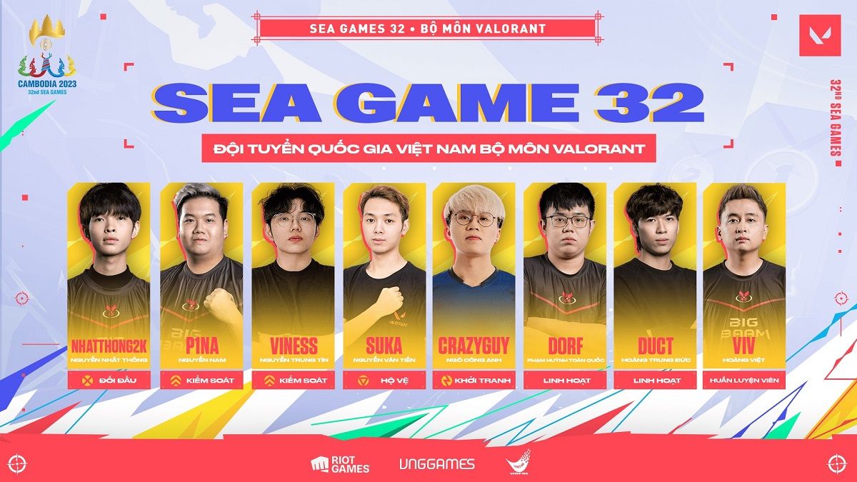 Đại diện Việt Nam tham dự 2 bộ môn Valorant và Tốc Chiến tại SEA Games 32 đã chính thức lộ diện