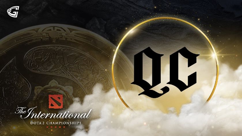 Quincy Crew logo with the Aegis of champions behind and the TI logo