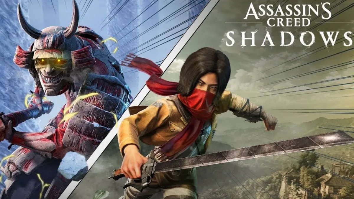 Attack on Titan and Assassin's Creed Shadows collaboration teaser thumbnail.