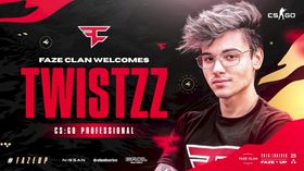 FaZe Clan brings Twistzz onboard for their CS:GO team