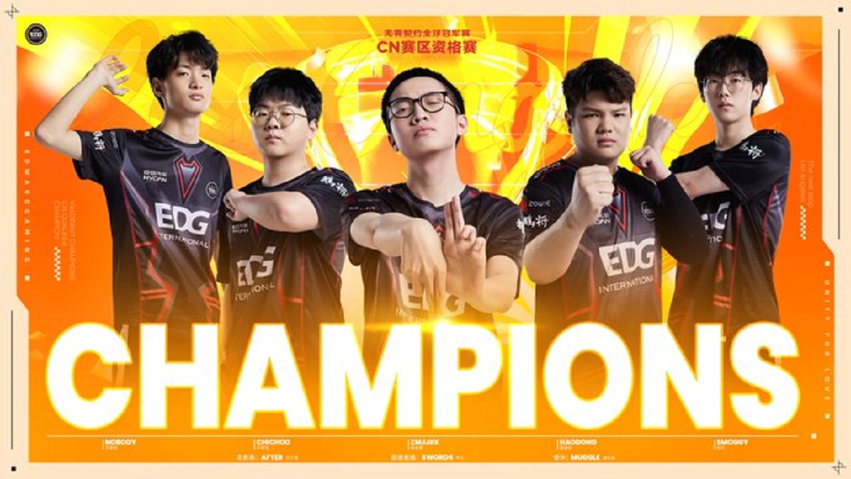 Banner of EDward Gaming as VCT China Qualifier Champions