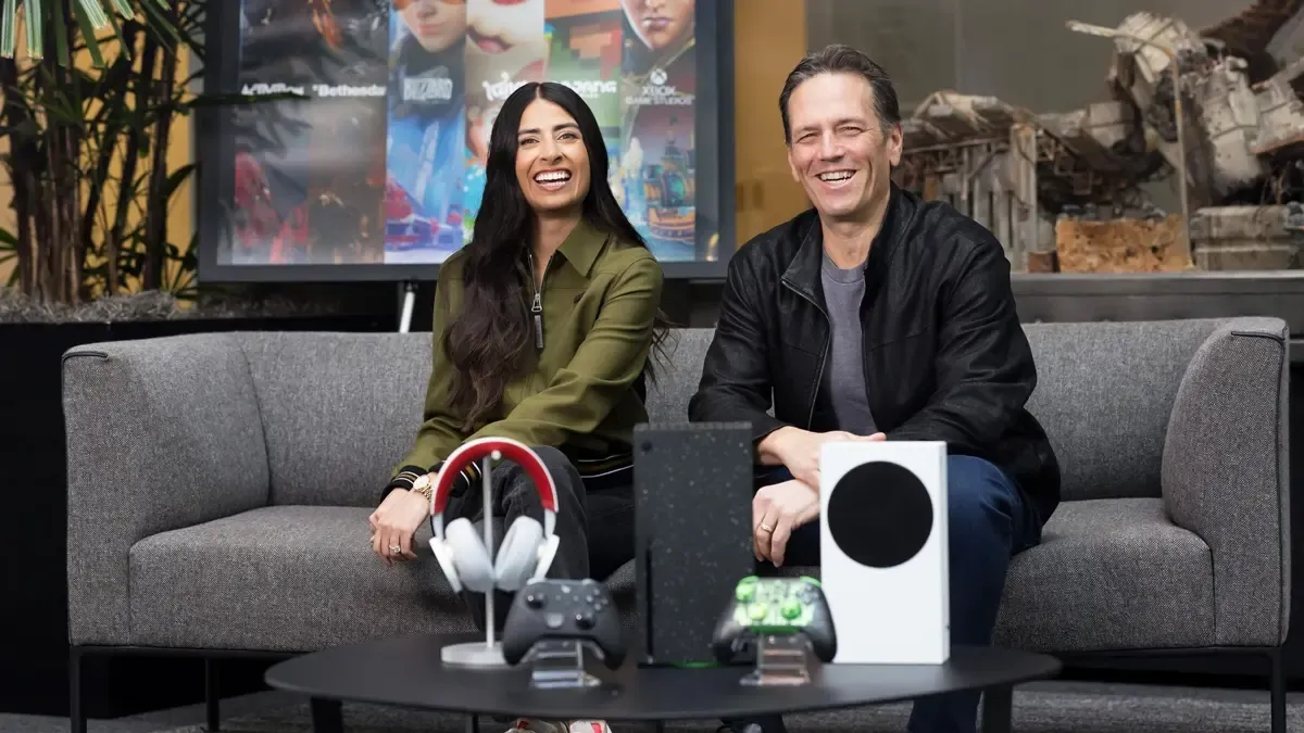 Asha Sharma (left) and Phil Spencer (right).
