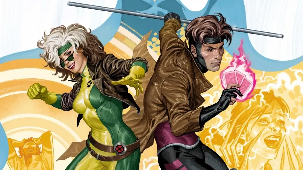 Rogue and Gambit in a Marvel Comics series.