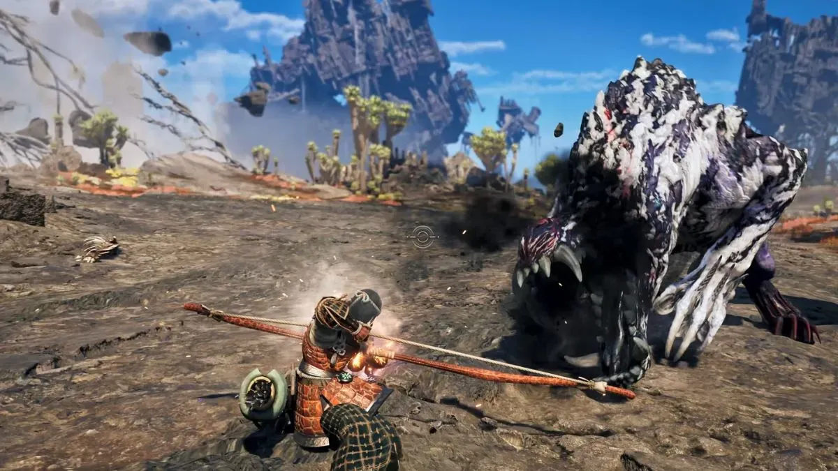 MH Wilds Ascendance Bow screenshot from trailer