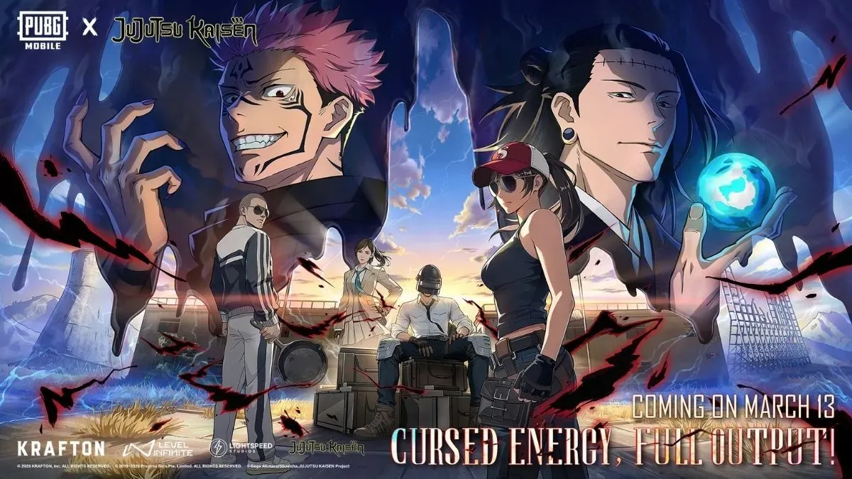 PUBG Mobile x Jujutsu Kaisen artwork.