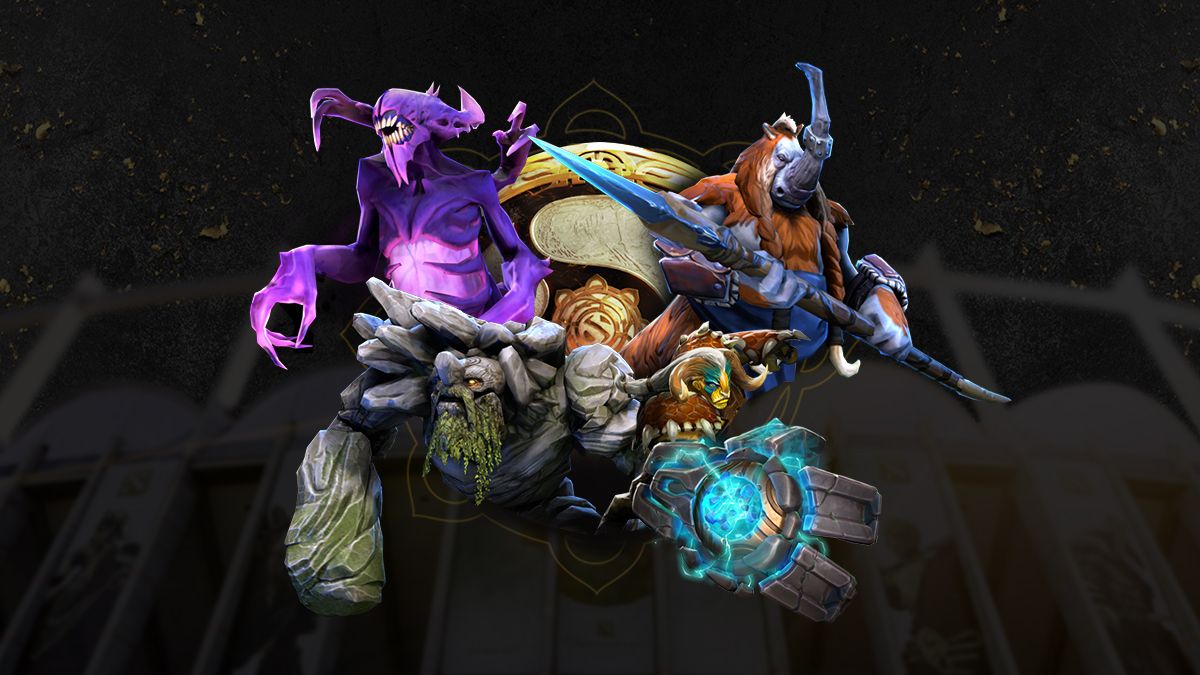 Dota 2 heroes Bane, Tiny, Elder Titan and Magnus