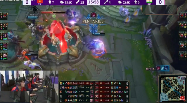 Pentakill đẹp mắt của xạ thủ Trần Quốc Hưng (Artemis) dứt điểm ván 1