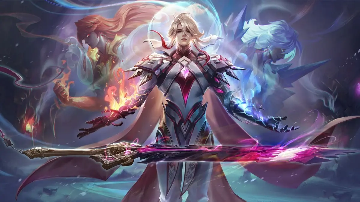Image of Li Xin in his Shanhai Icefire skin from Honor of Kings