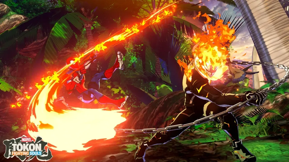 Ghost Rider and Spider-Man in Marvel Tōkon: Fighting Souls.