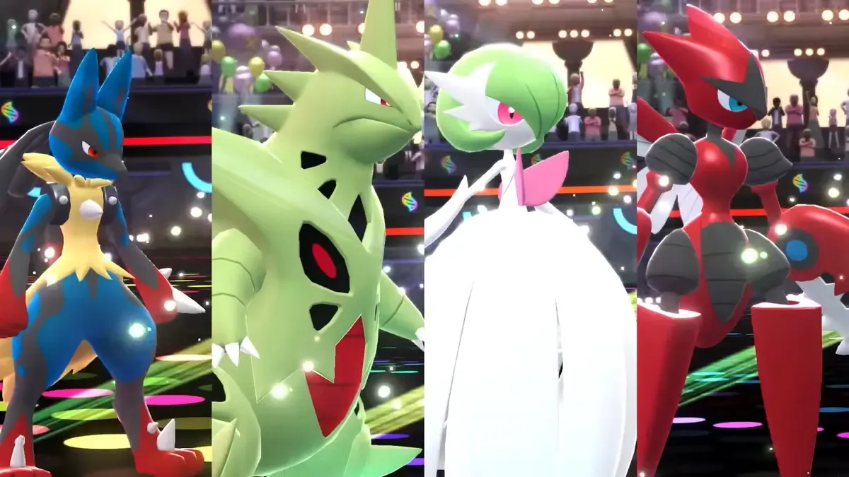 Lucario, Tyranitar, Gardevoir, and Scizor.