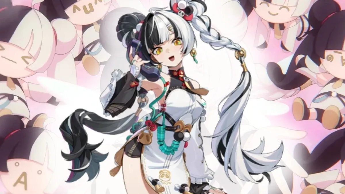 Dialyn portait and background of plushie Dilalyns