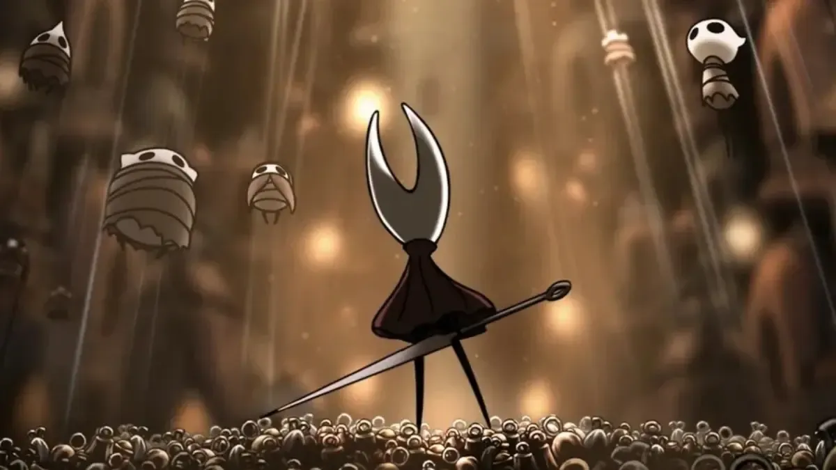 Hornet looking at other bugs in Hollow Knight: Silksong.