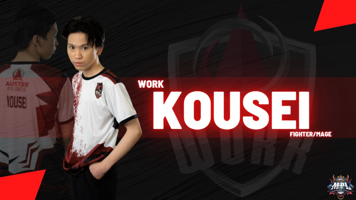 Kousei Work Auster Force posing next to highlighted player name
