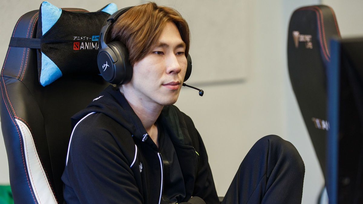 Torontotokyo of Team Spirit sitting on a gaming chair