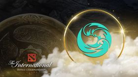 beastcoast crest with TI10 logo and the Aegis in the background