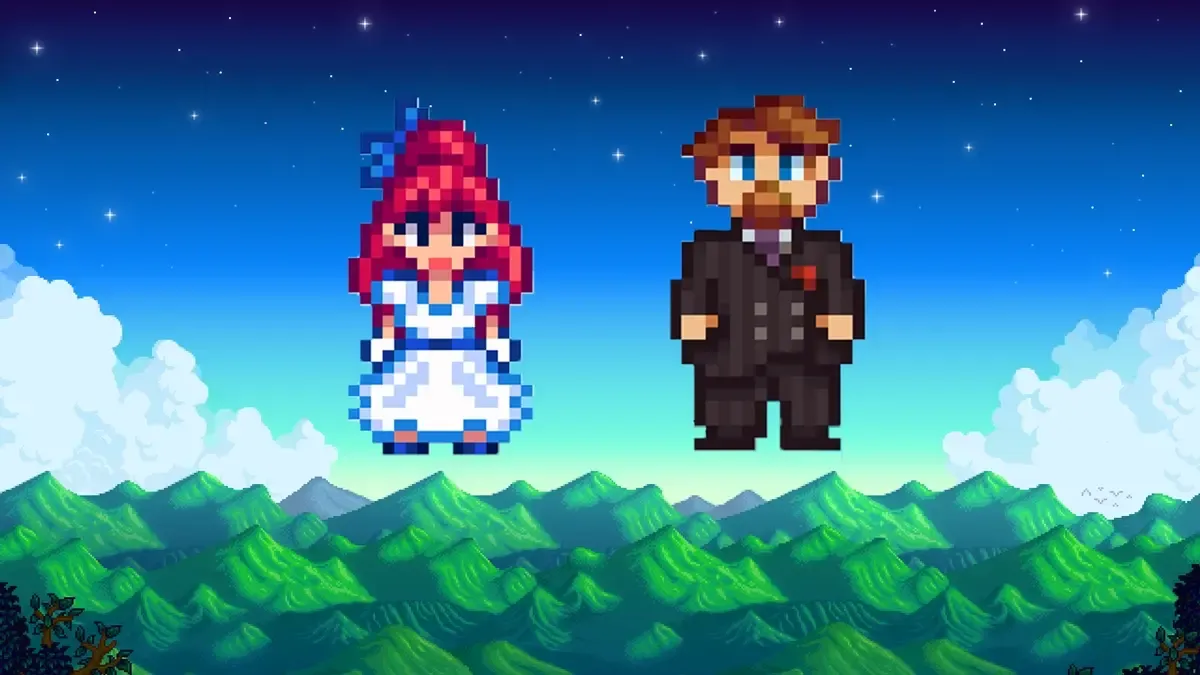 Sandy and Clint in Stardew Valley.
