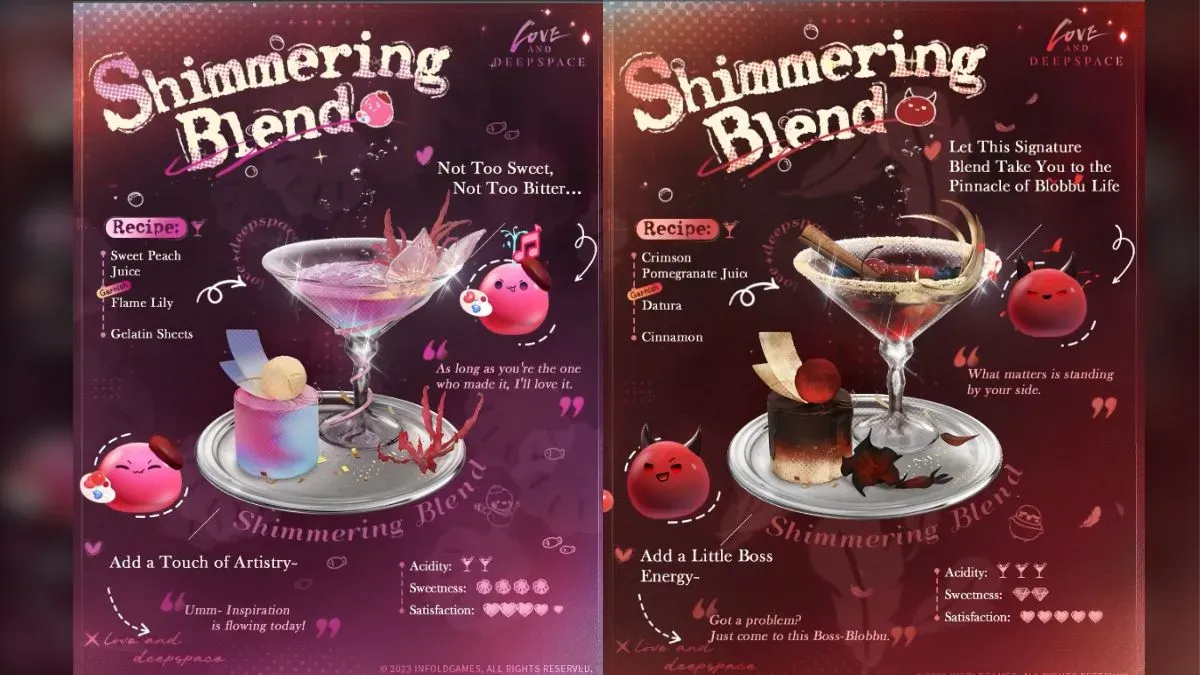 Love and Deepspace posts cocktail recipes on social media that could actually kill users