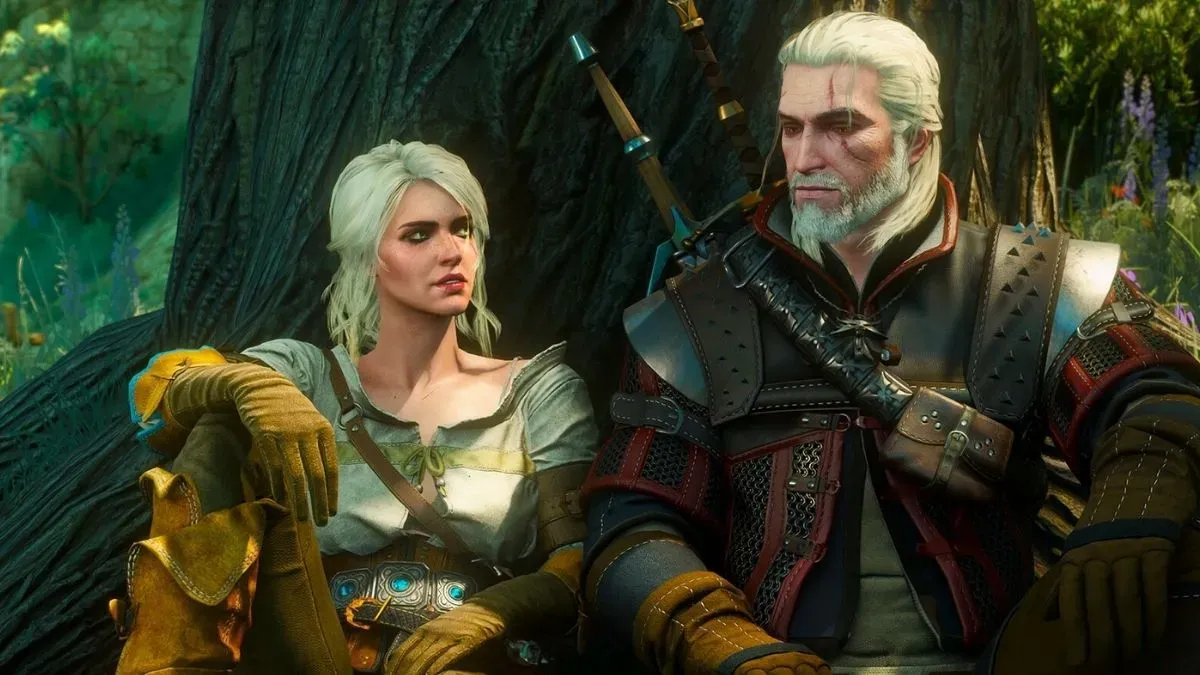 Ciri and Geralt interact in Witcher 3.