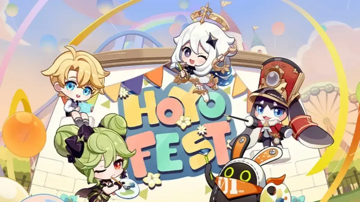 HoYo FEST 2025 KV với sự xuất hiện của Paimon, Pompom, Eous, Davis, và Ai-chan.