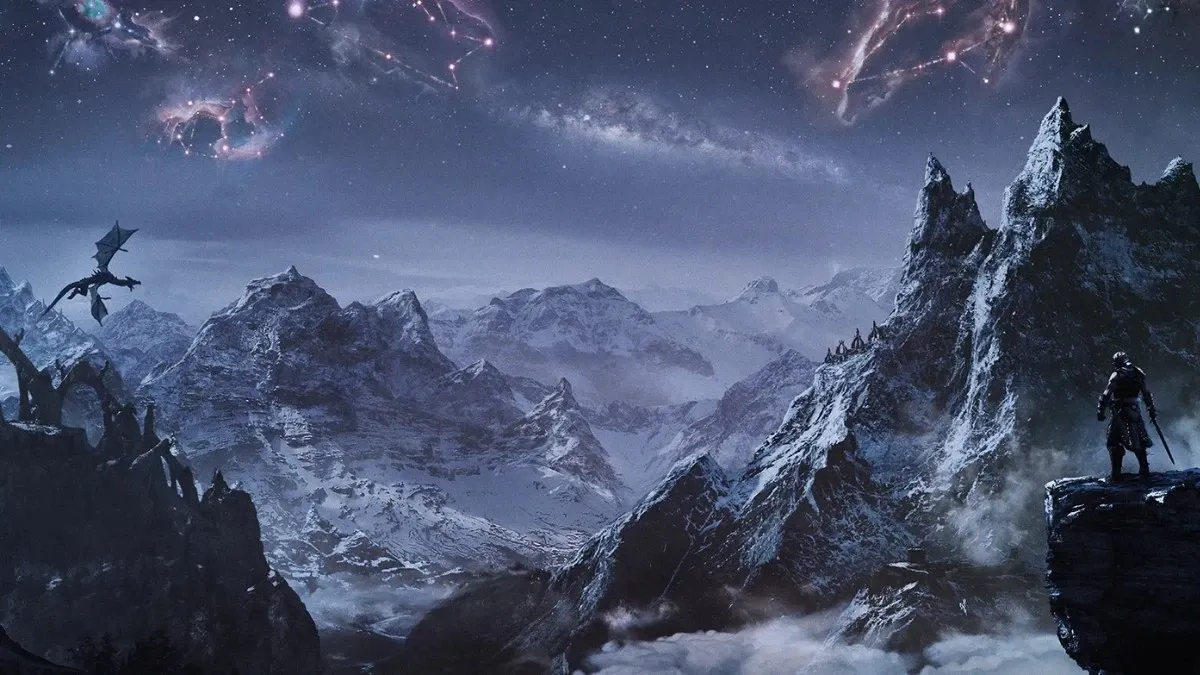 The Elder Scrolls V: Skyrim Anniversary Edition announcement key art.