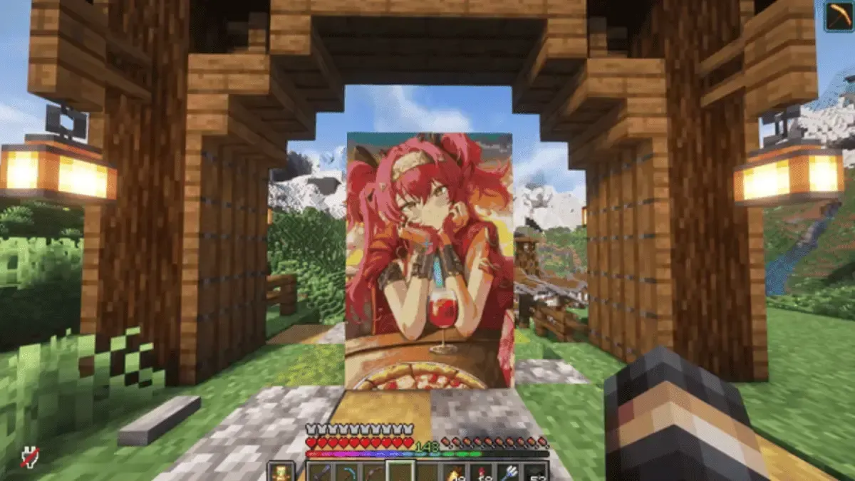 2 game thủ dùng gần 100.000 block Minecraft tạo chân dung "vợ ảo" Lupa
