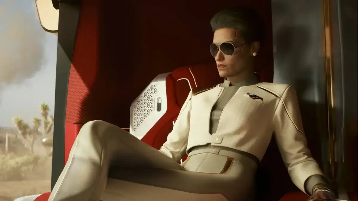 NUSA President Rosalind Myers in Cyberpunk 2077.