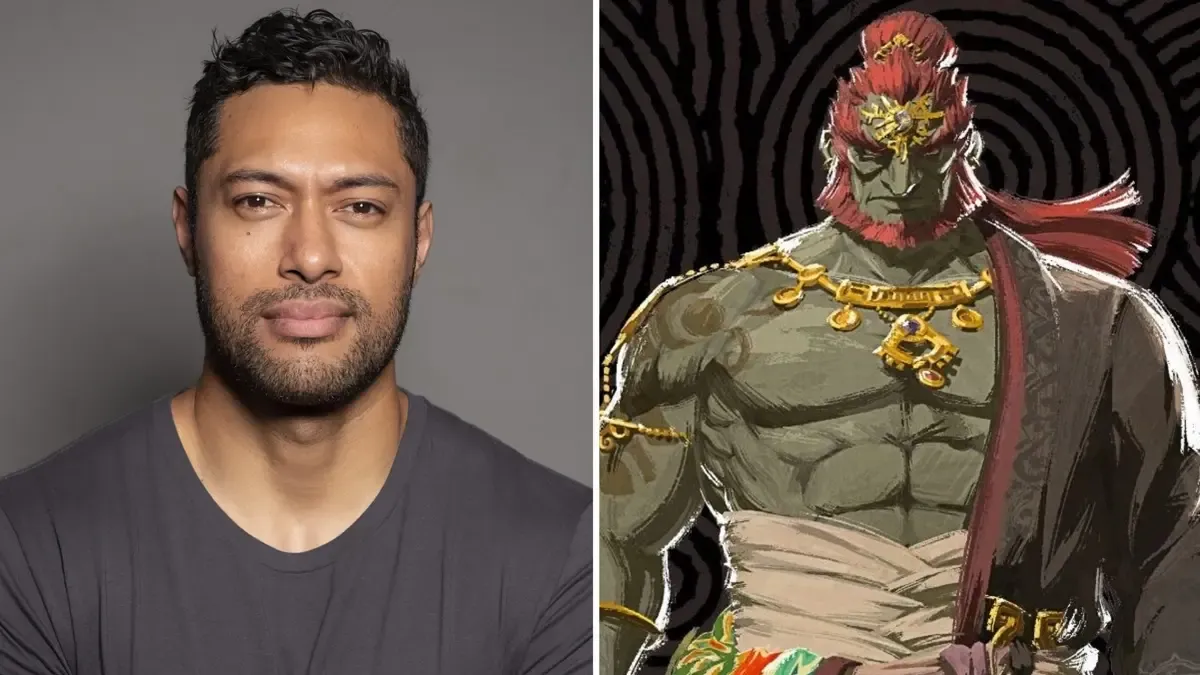 Actor Uli Latukefu and Ganondorf from Legend of Zelda: Tears of the Kingdom.