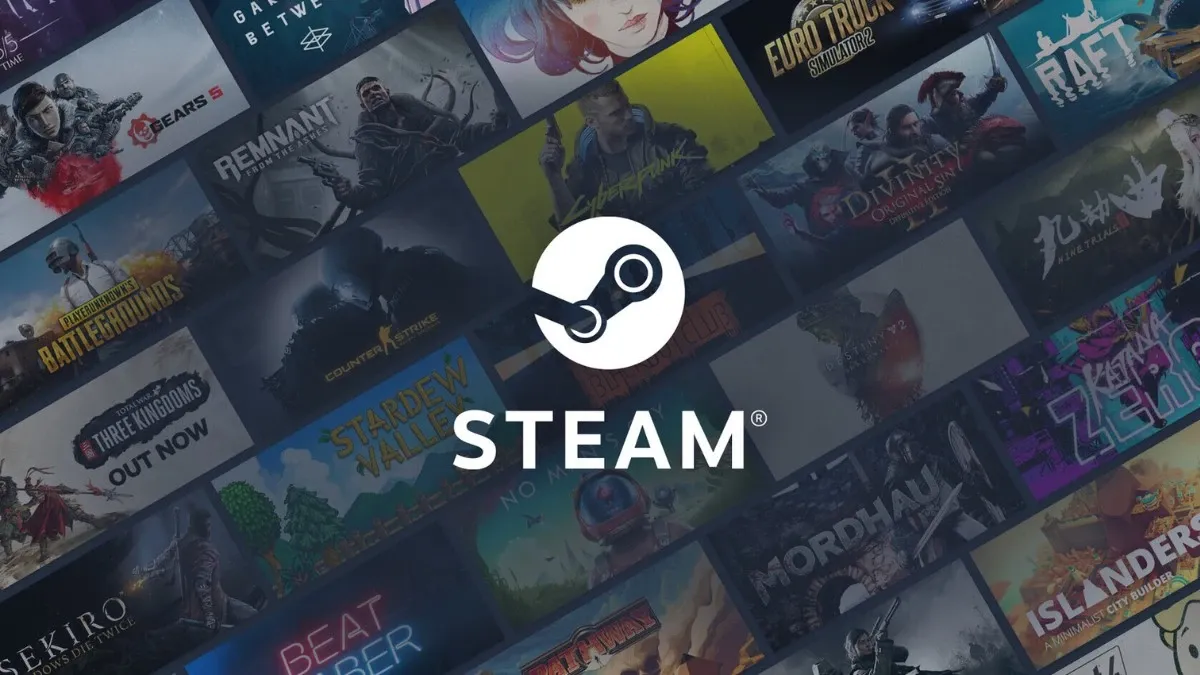 Steam logo and Steam games