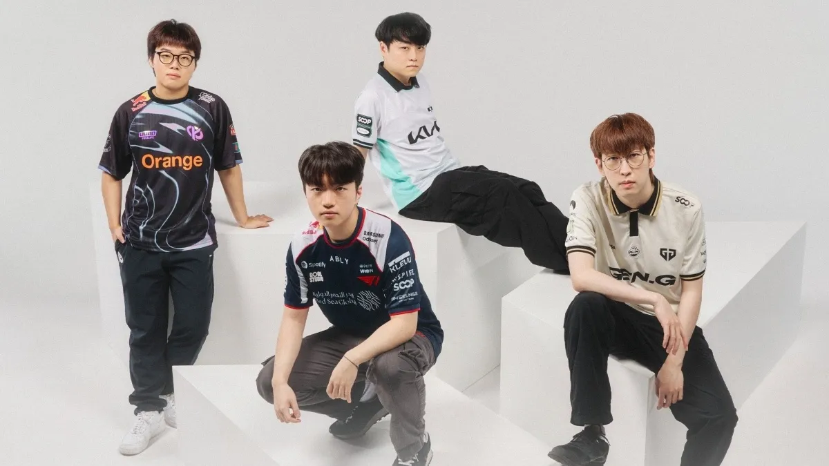 The LoL EWC 2026 final four: T1, Gen.G, Karmine Corp, and Dplus KIA.