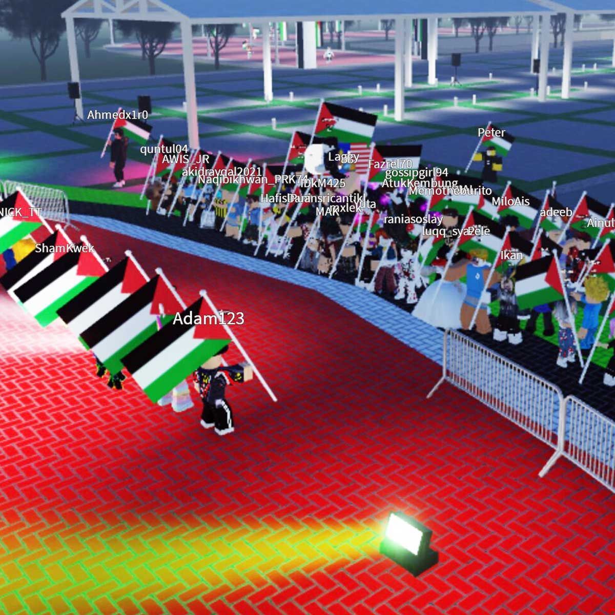 Hundreds of kids rally in Roblox for 'Free Palestine' protests