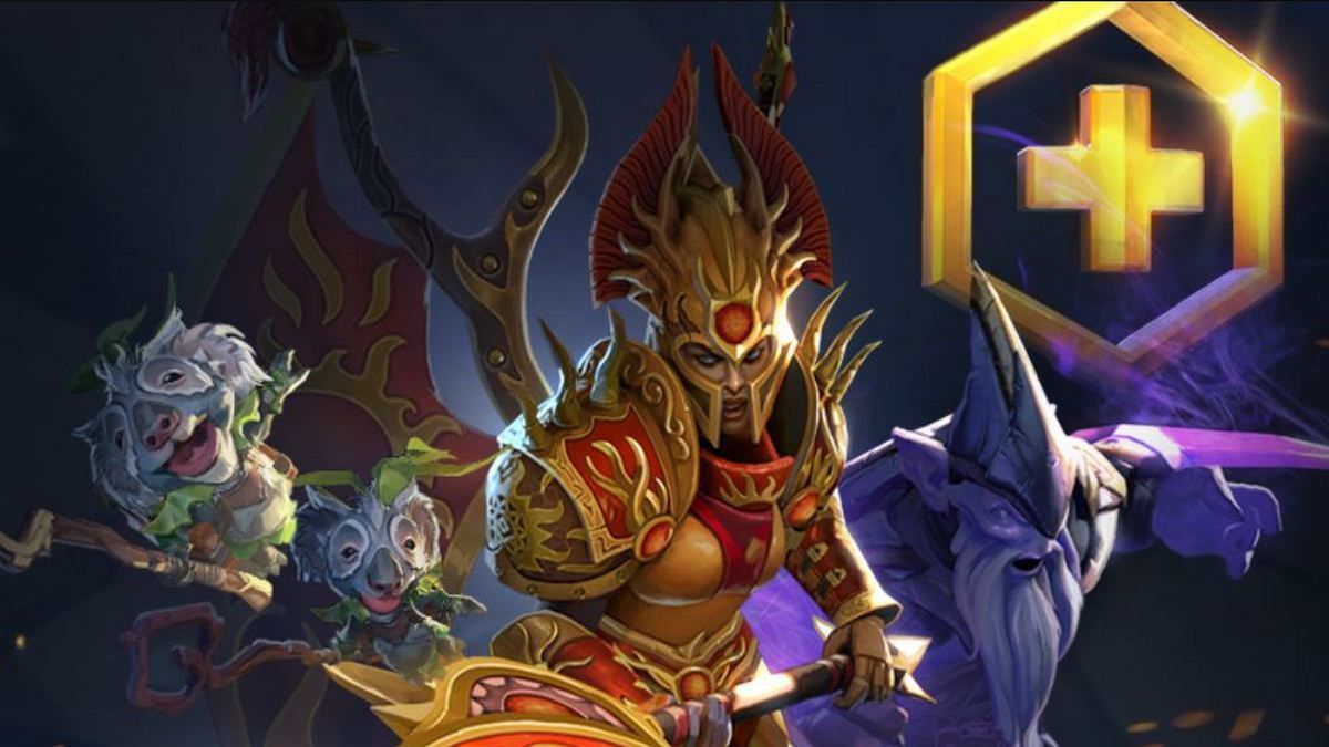 Dota 2 heroes Legion Commander and Dark Seer along with a courier