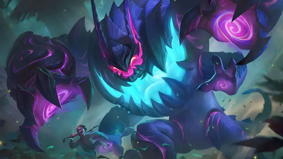 Image of Gloo in his default skin chasing a man from Mobile Legends Bang Bang