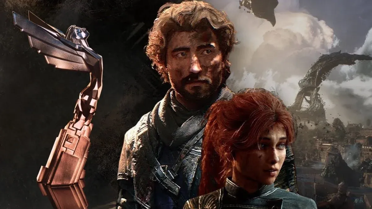 The Game Awards trophy and Clair Obscur: Expedition 33 key art.