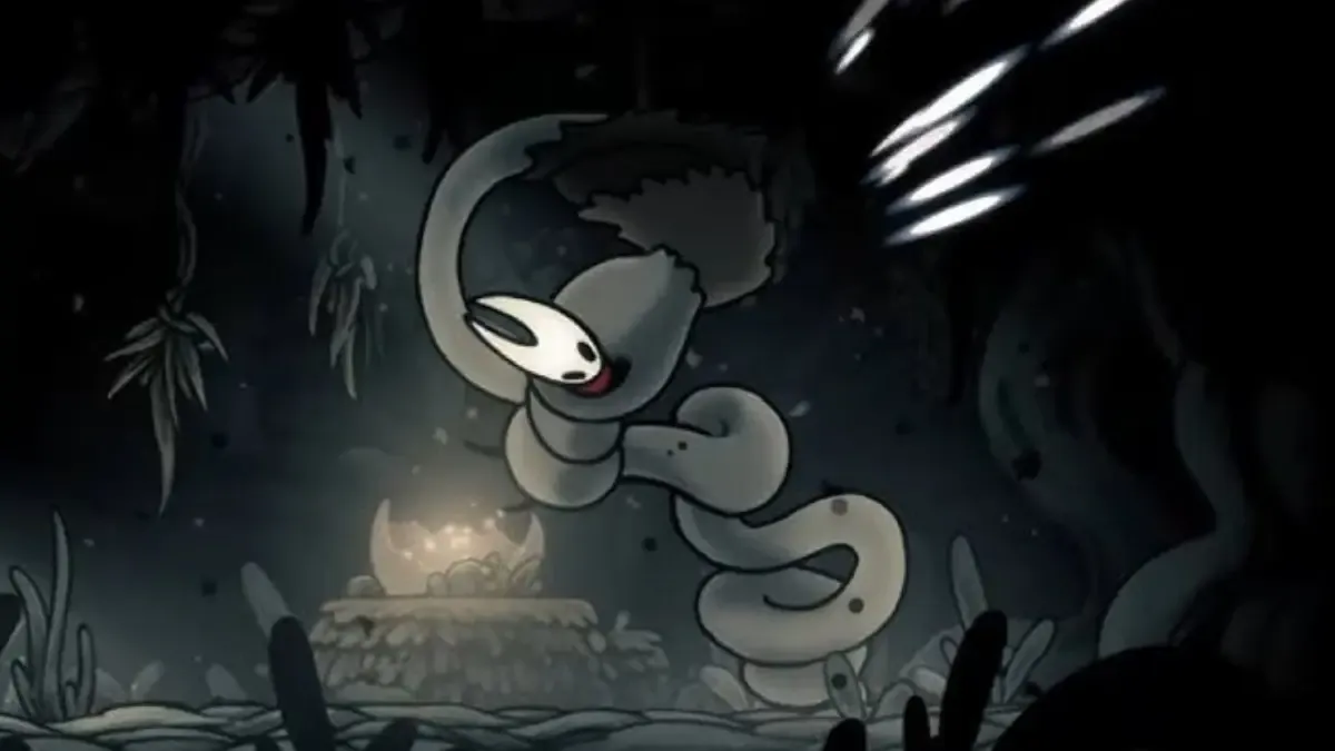 Hornet gets trapped and bitten by a parasite in an alternative ending of Hollow Knight Silksong
