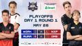 MPL - PH S7 playoffs - 4 players standing cross armed, either side of the schedule