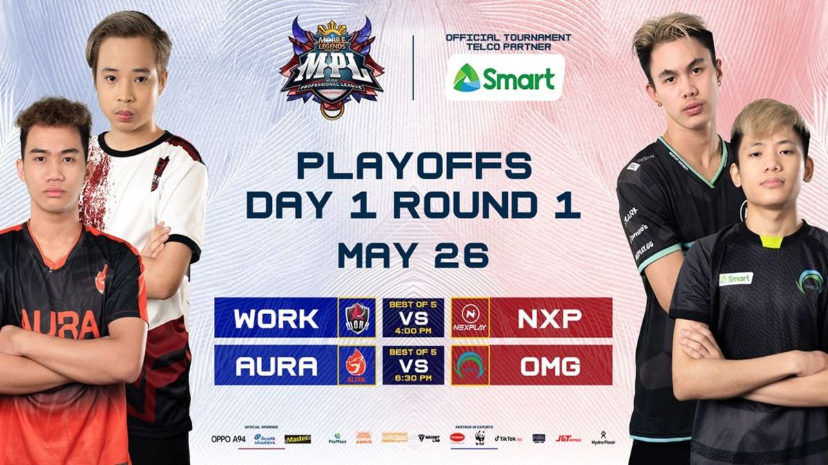 MPL - PH S7 playoffs - 4 players standing cross armed, either side of the schedule