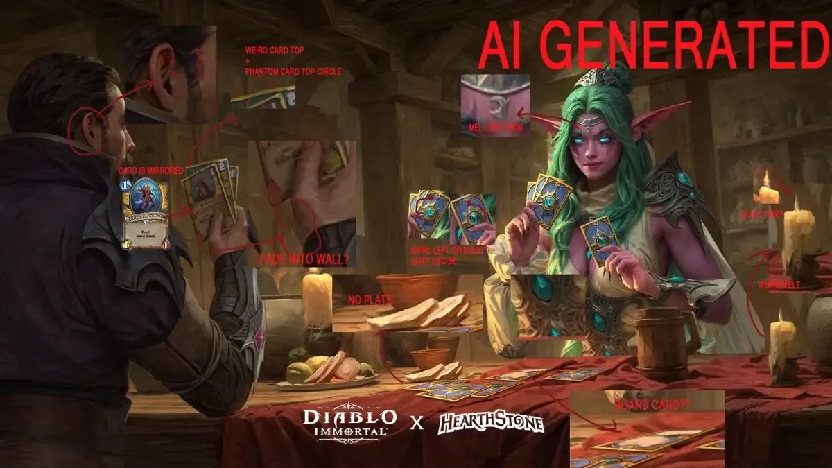 Blizzard faces accusations of using AI in Diablo Immortal x Hearthstone artwork