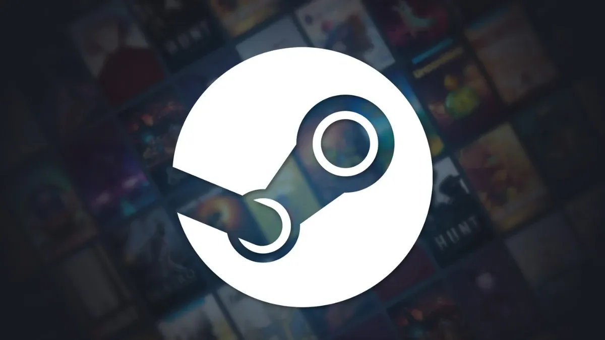 Steam logo with games at the back